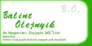 balint olejnyik business card